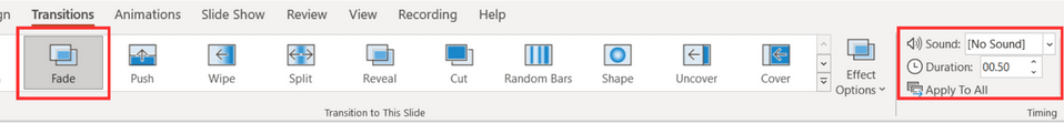 Transitions in PPT