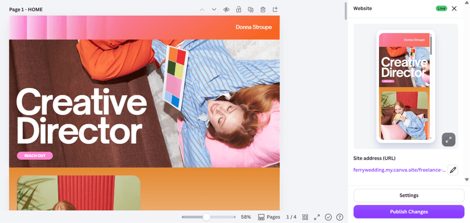 How to make website on Canva