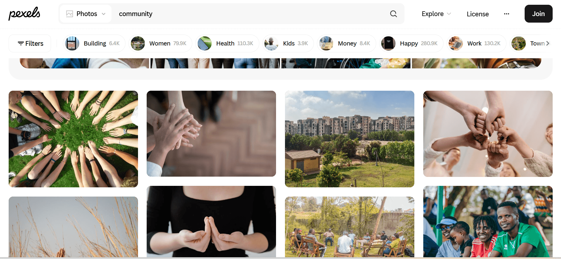 Pexels website