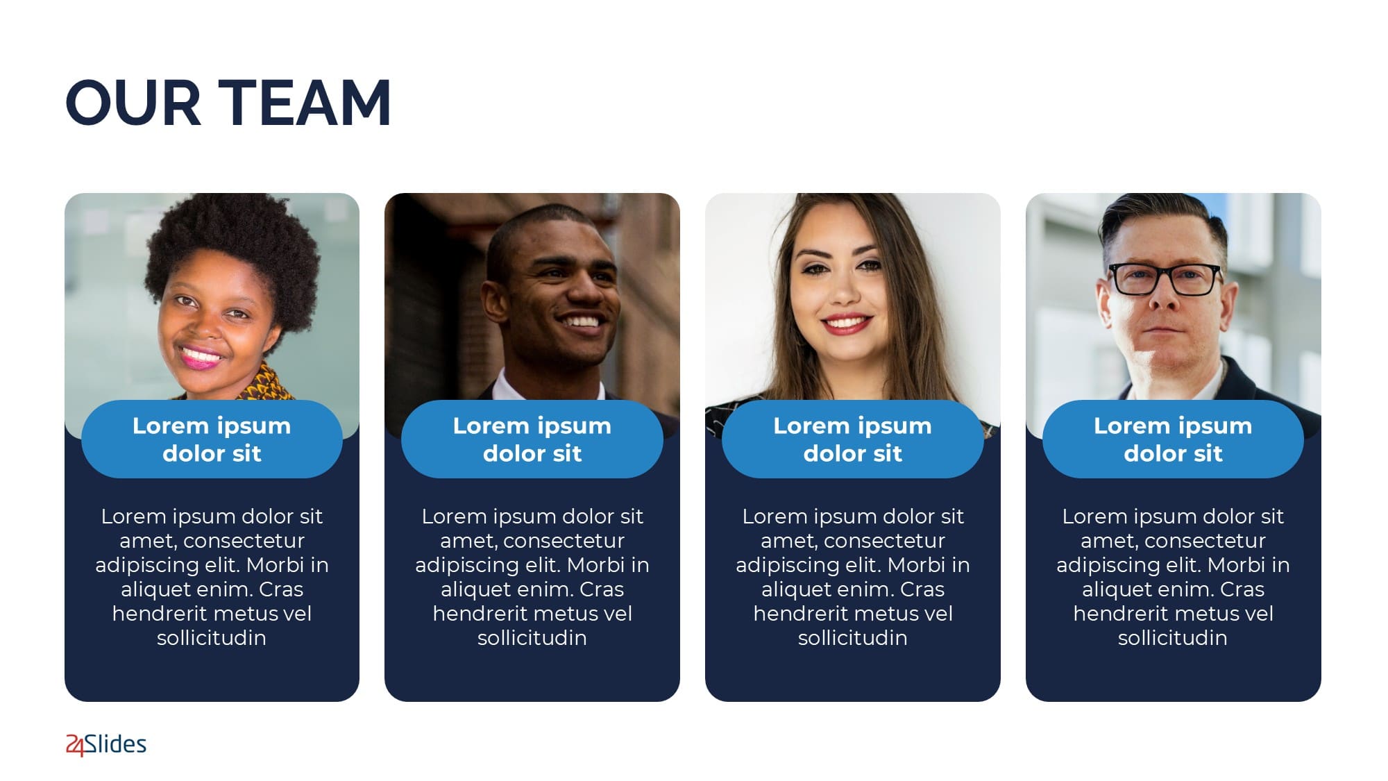 Our team slide with member profiles
