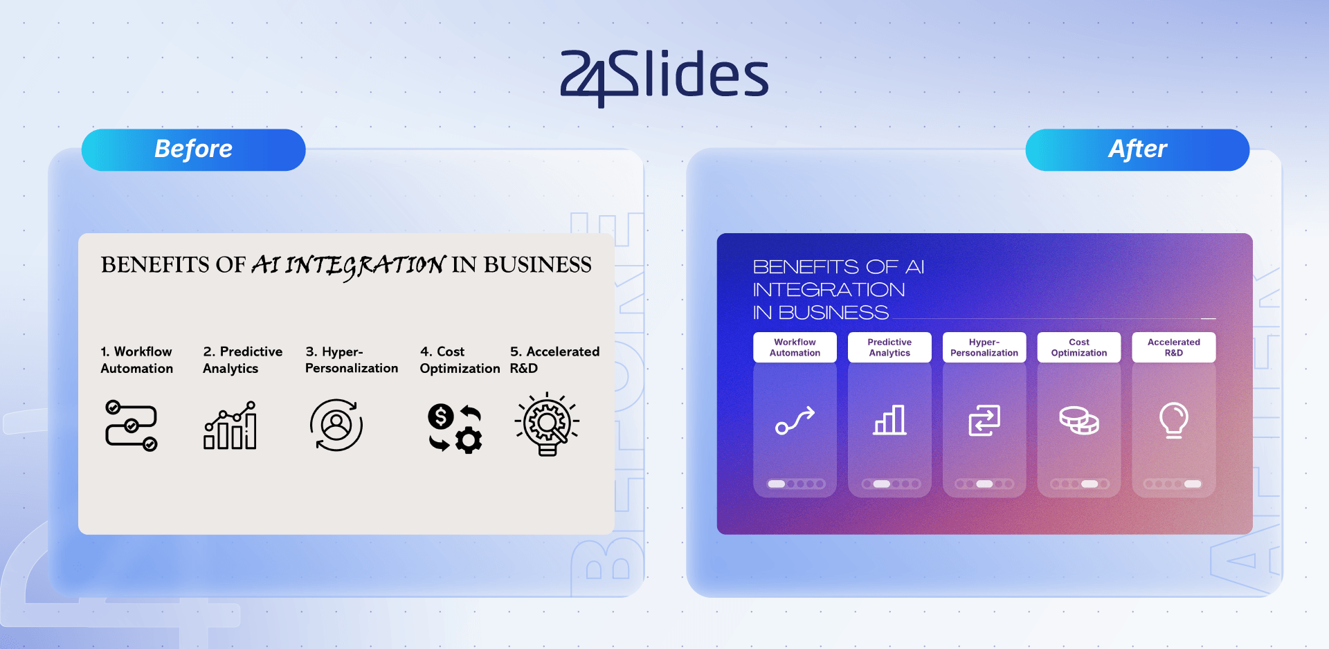 before and after presentation design