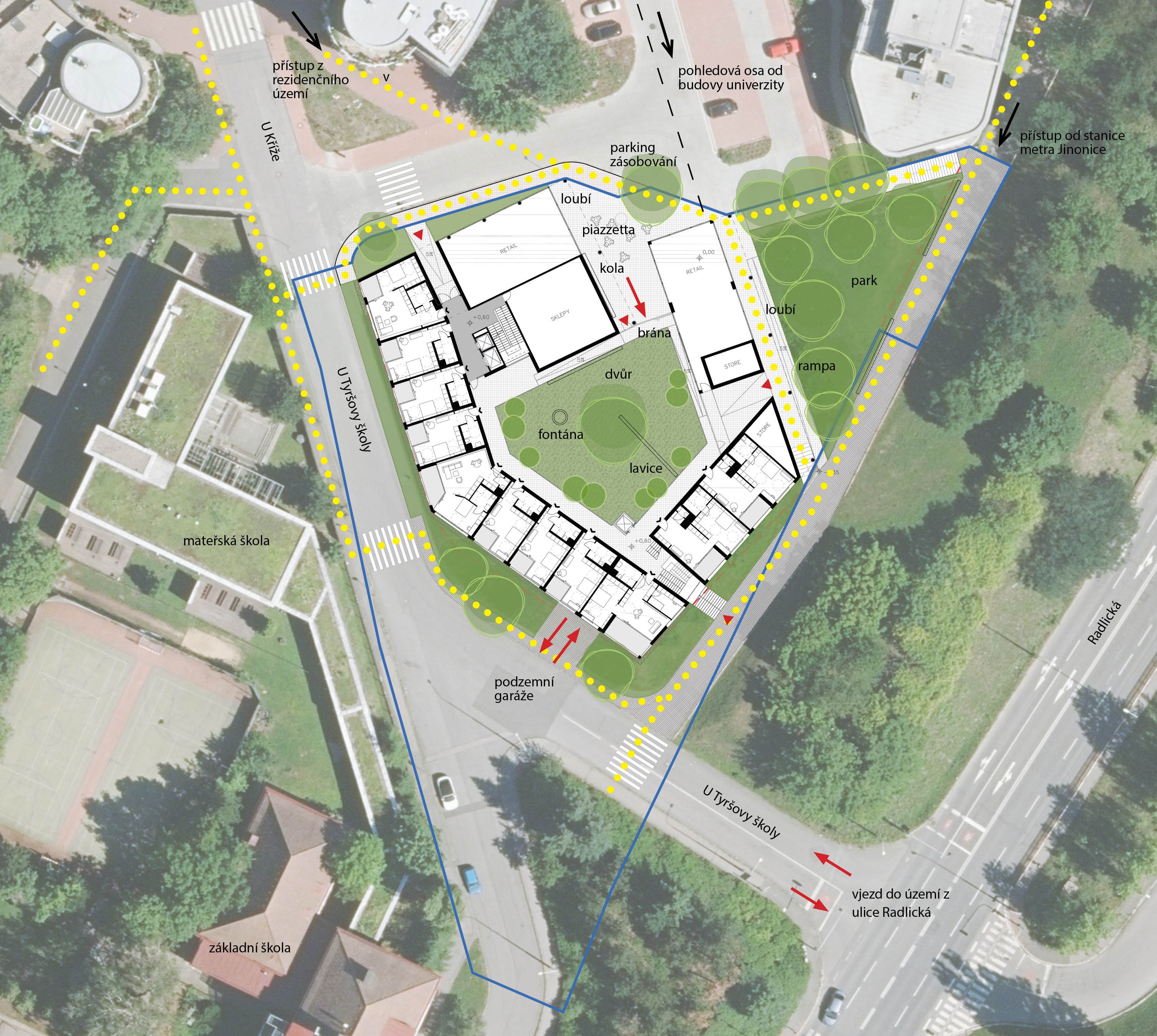 Situace Bytový dům U Tyršovy školy - Návrh - 3
