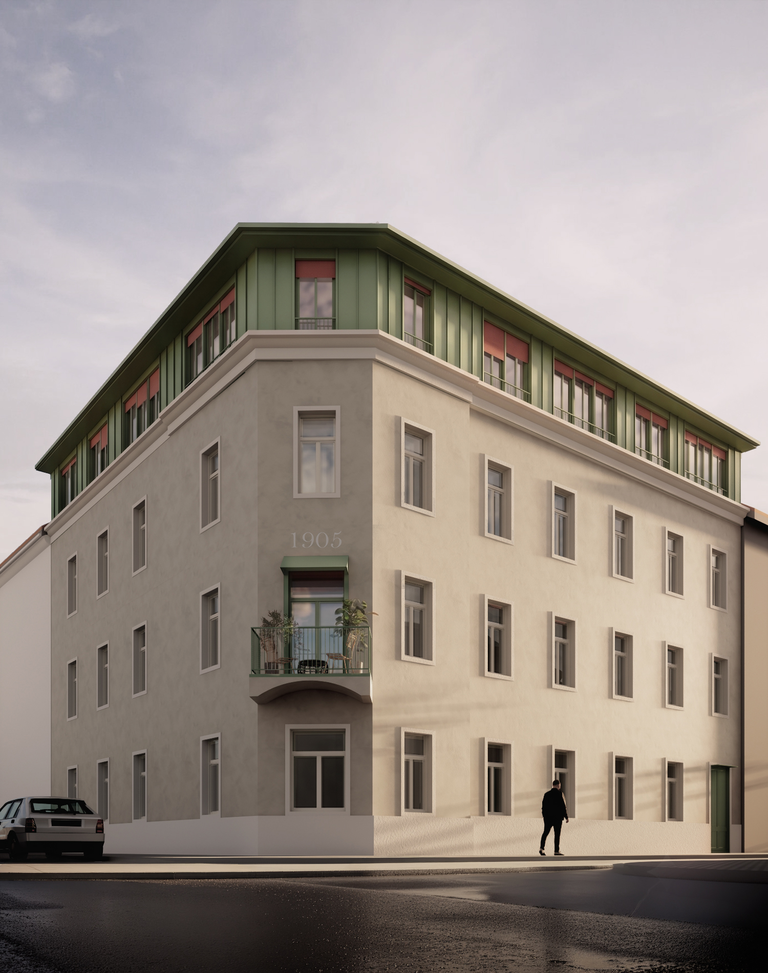 Bytový dům Kolmá - rekonstrukce a nástvaba - Návrh - 1