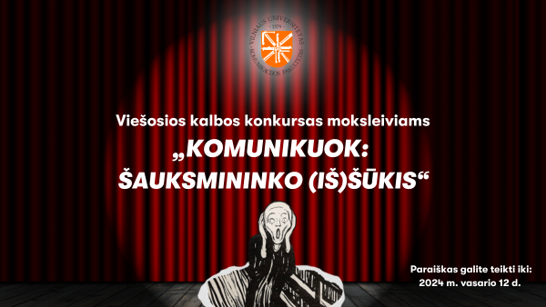 VU pirmą kartą įvyko viešosios kalbos varžytuvės „Komunikuok: šauksmininko (iš)šūkis“ | kf.vu.lt nuotr.