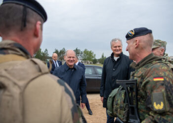 Prezidentas ir Vokietijos Kancleris lankosi Pabradėje | R. Dačkaus nuotr.