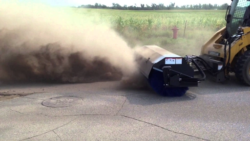 Skid Loader, Sweeping Brush with bucket