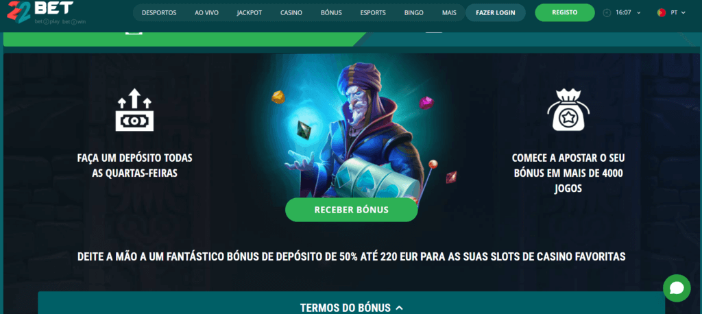 Bónus 22Bet Cash Splash Ganhe 200€ por Depósito todas as Semanas