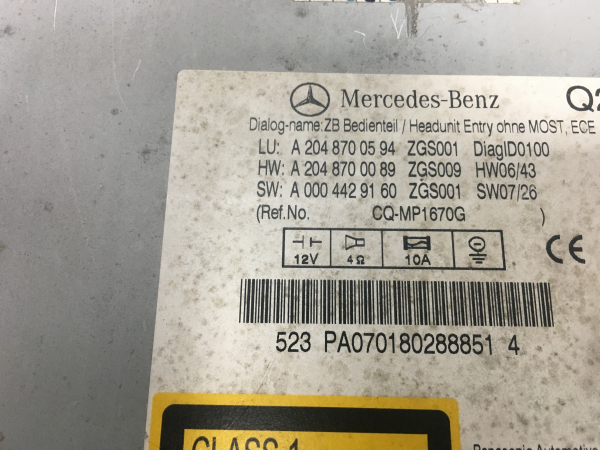 Rádio / auto-rádio MERCEDES-BENZ Classe C (W204) Imagem-4