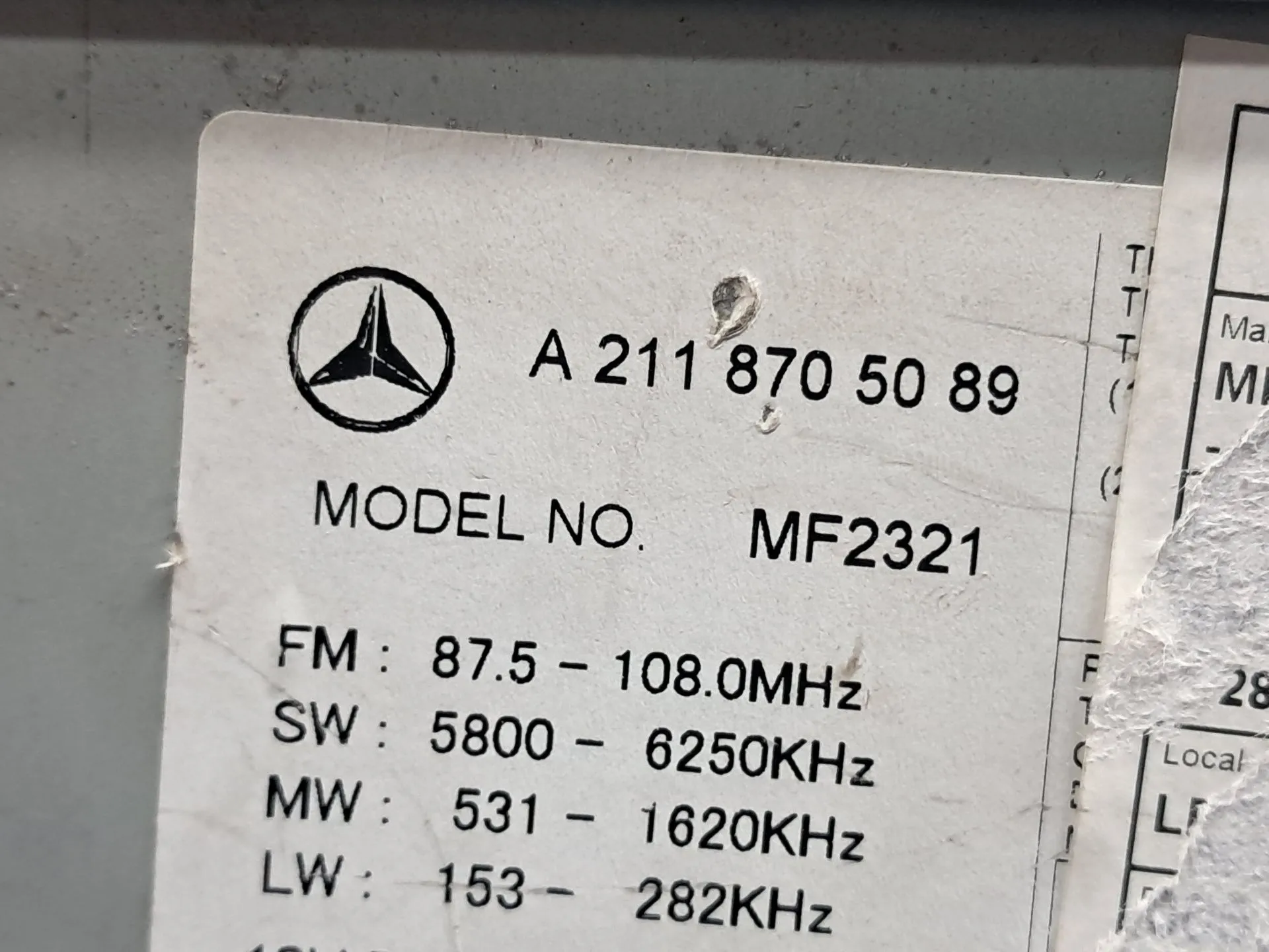 Rádio / auto-rádio MERCEDES-BENZ Classe E (W211) Imagem-7