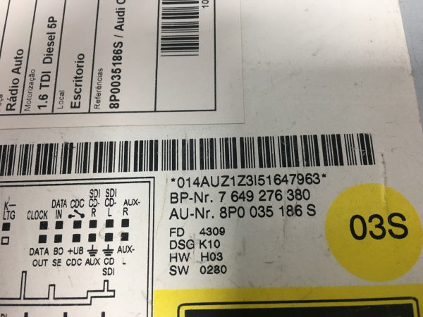Rádio / auto-rádio AUDI A3 Sportback (8PA) Imagem-1