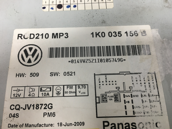 Radio / autorradio VOLKSWAGEN Golf VI (5K1) Imagem-1