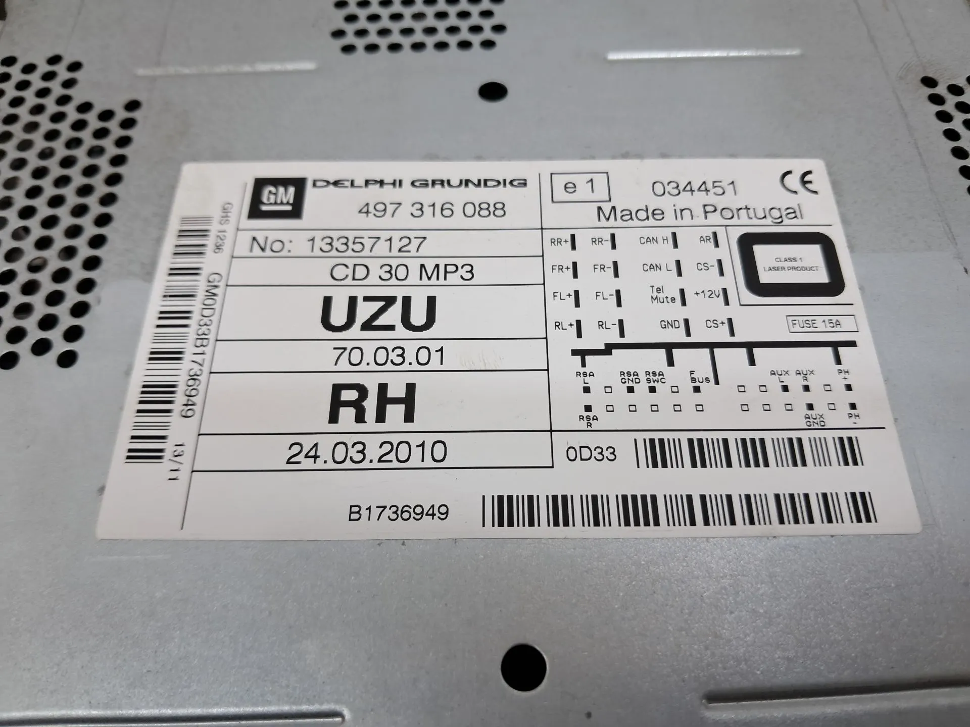 Radio / autorradio OPEL Corsa D Imagem-2