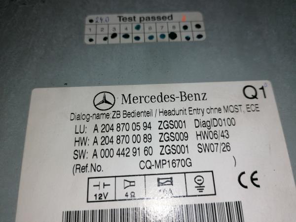 Rádio / auto-rádio MERCEDES-BENZ Classe C (W204) Imagem-4