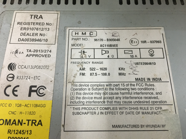 Rádio / auto-rádio HYUNDAI i10 (BA, IA) Imagem-1