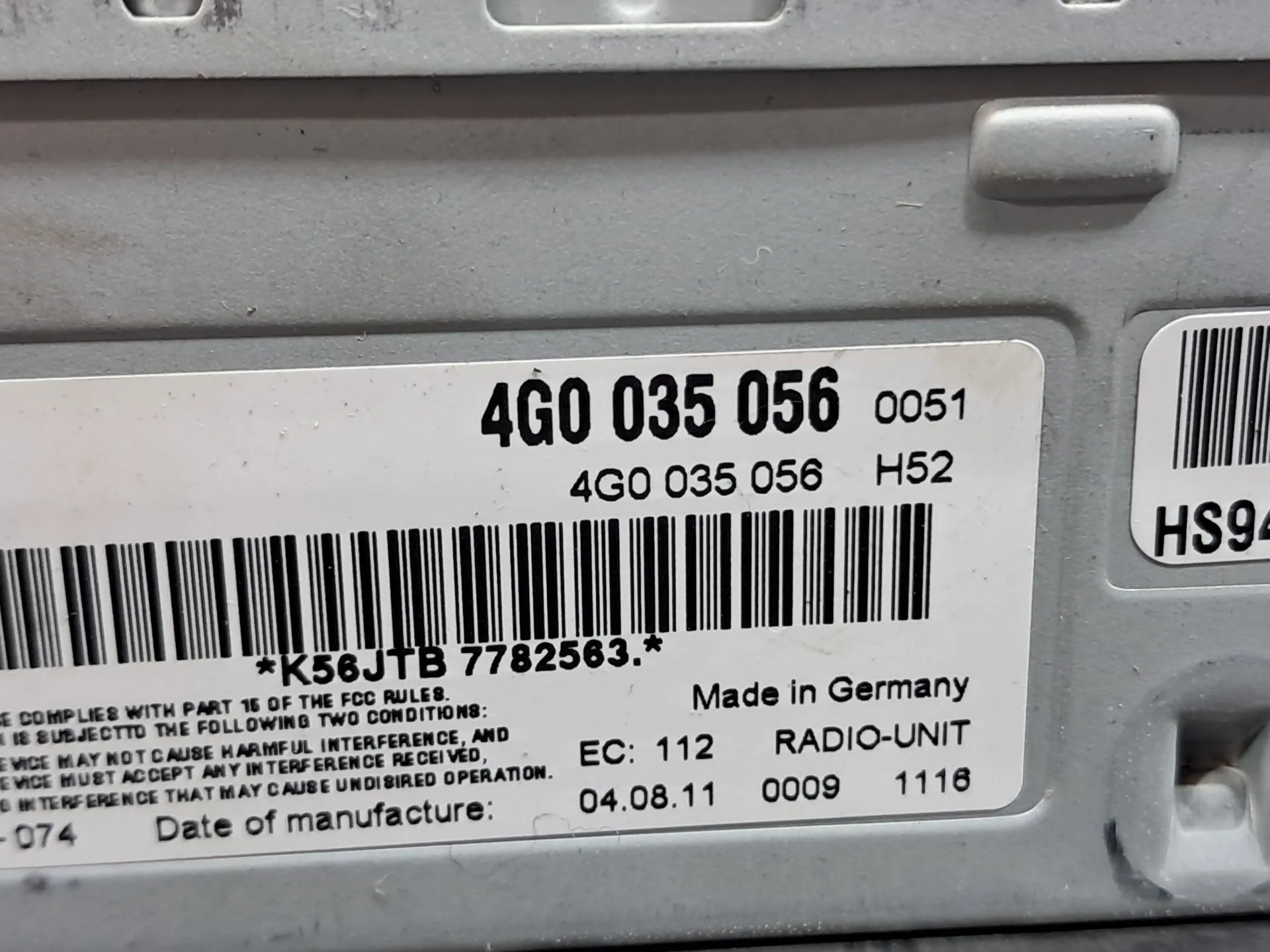 Rádio / auto-rádio AUDI A4 Allroad (8KH, B8) Imagem-2