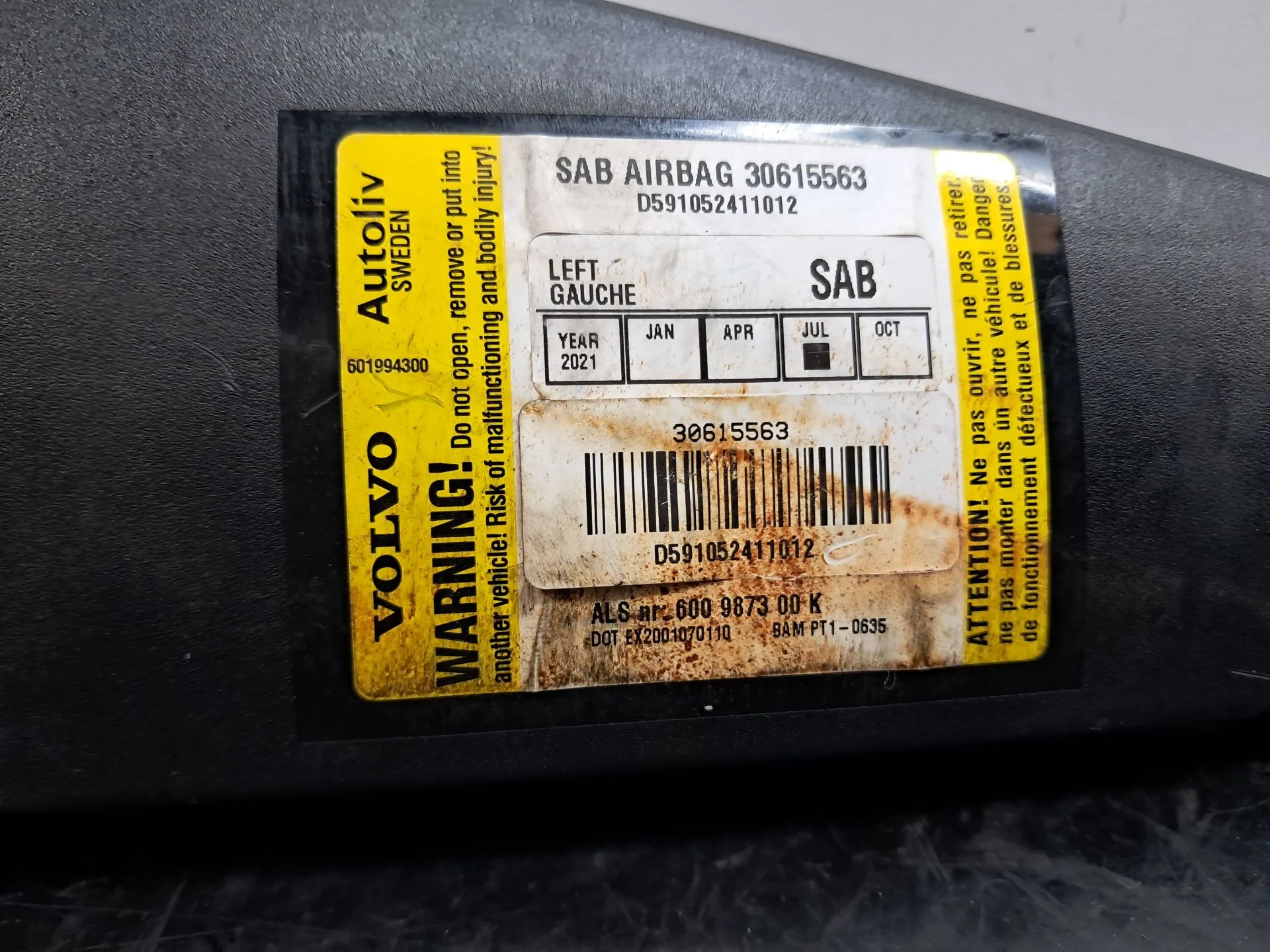 Airbag Sinistro VOLVO S40 II (MS) Imagem-1
