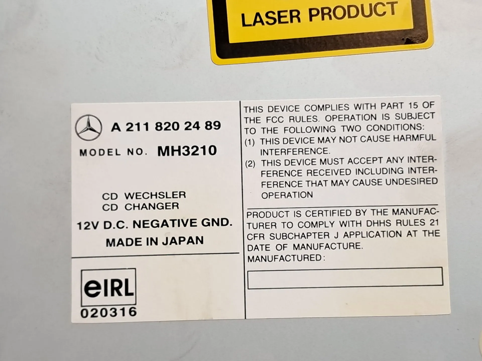 Lettore CD / Scatola MERCEDES-BENZ Classe E (W211) Imagem-4