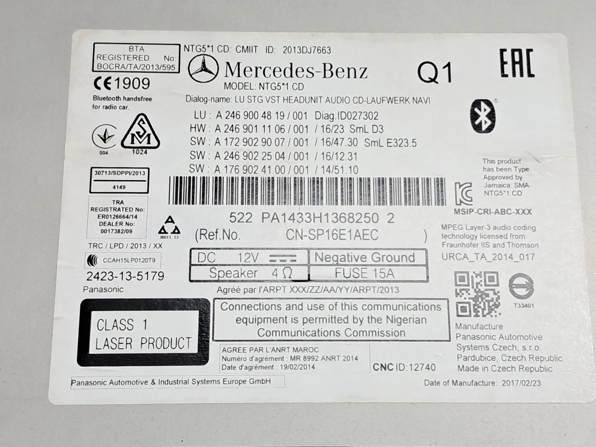 Rádio / auto-rádio MERCEDES-BENZ Classe A (W176) Imagem-9