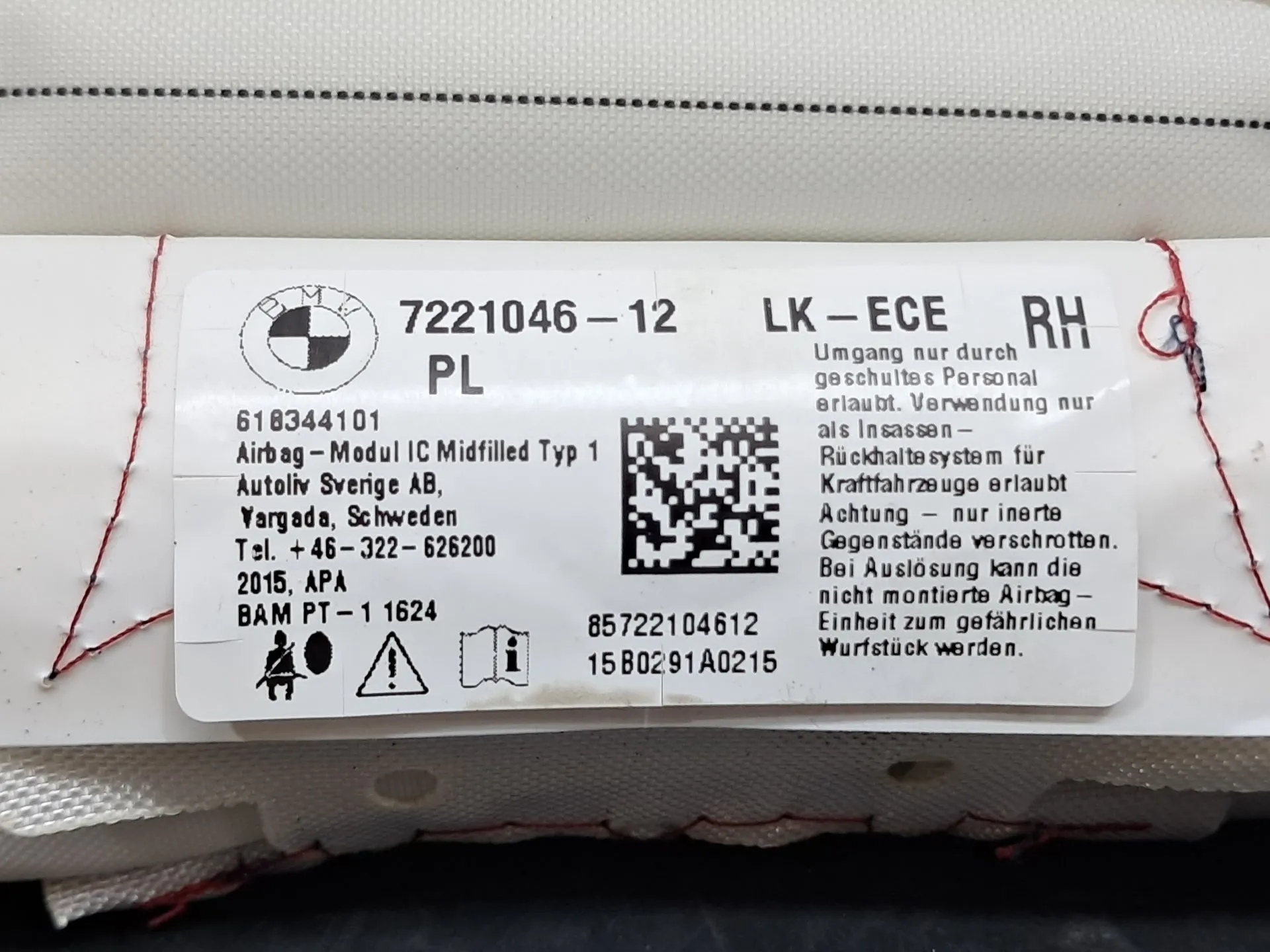 Airbag cortina direito BMW 1 (F20) Imagem-4