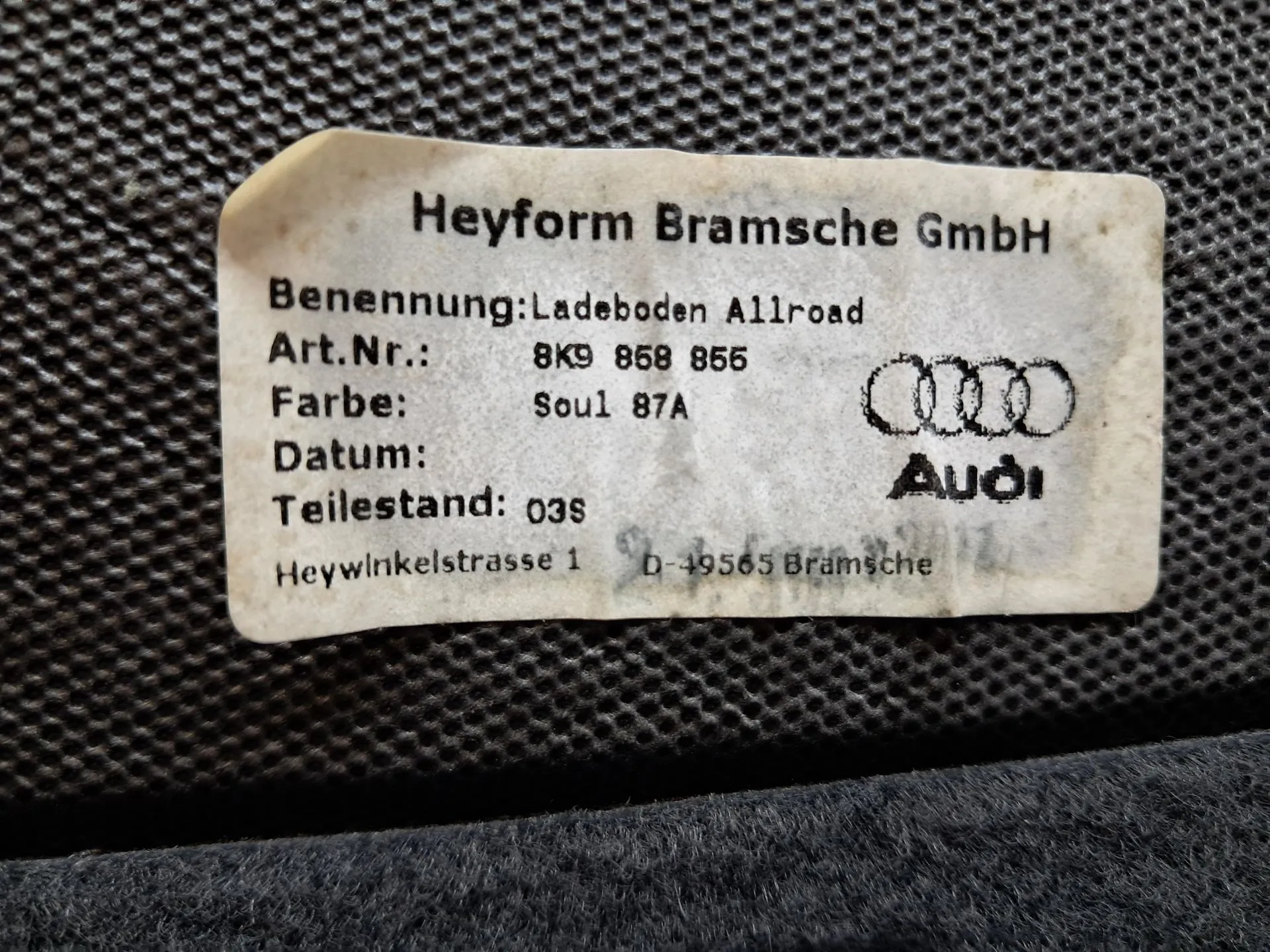 Chapeleira / tampo da mala AUDI A4 Allroad (8KH, B8) Imagem-3
