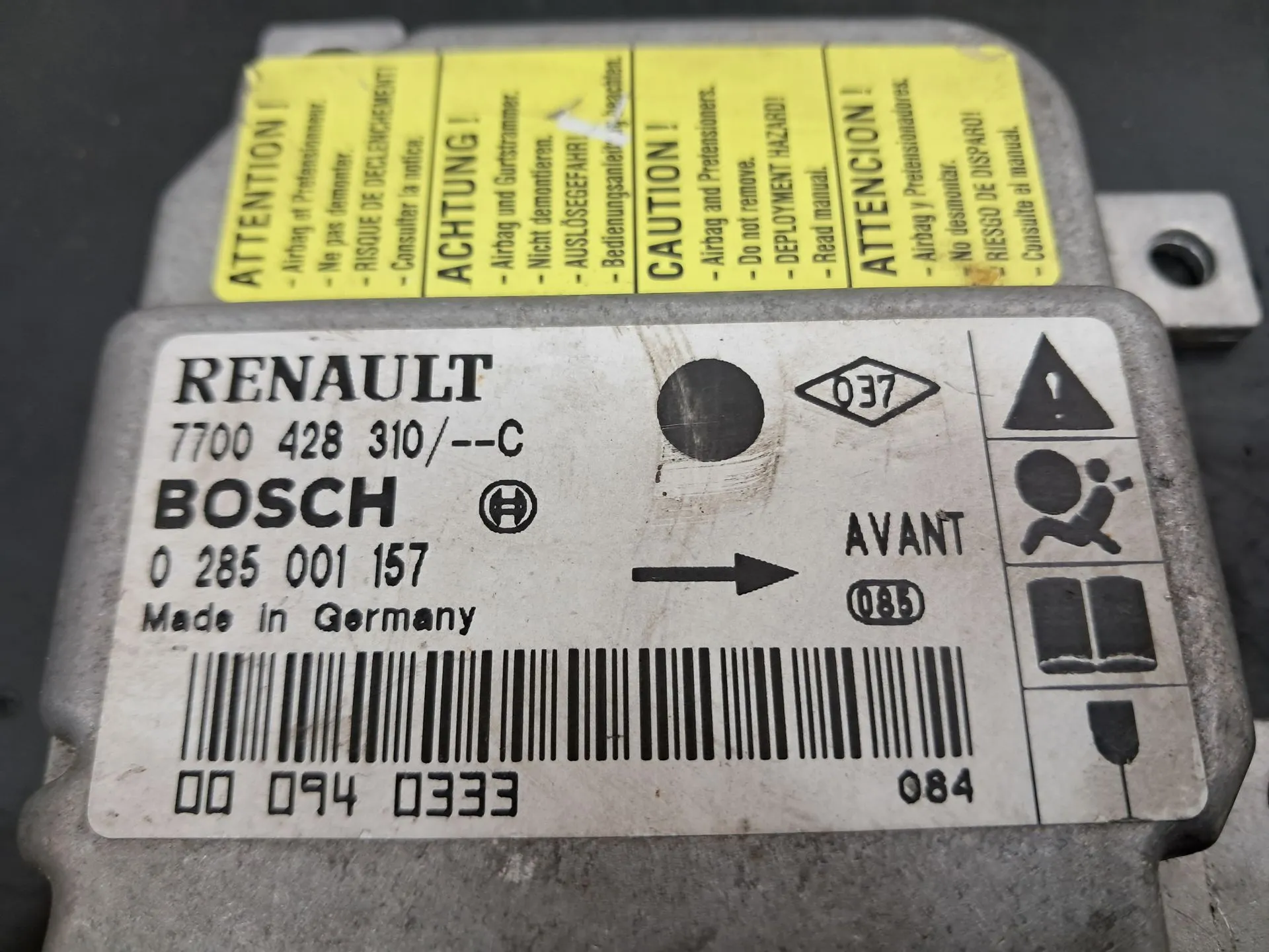 Centralina airbag RENAULT Clio II Société (SB0/1/2_) Imagem-4