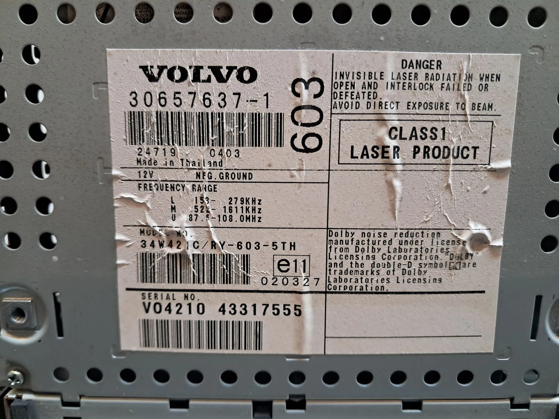 Rádio / auto-rádio VOLVO S60 I (384) Imagem-3