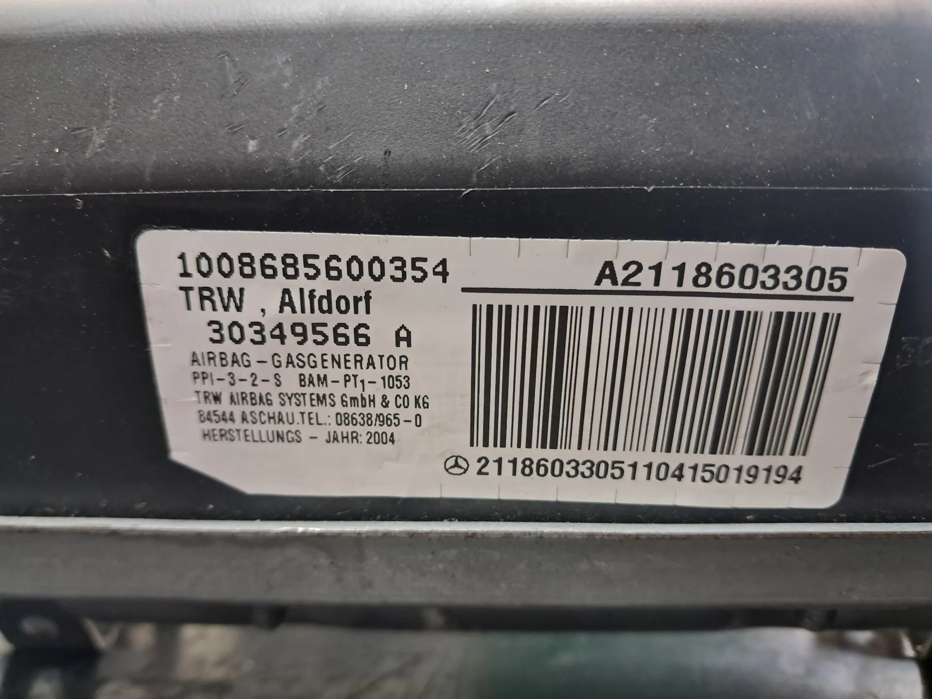 Airbag passageiro MERCEDES-BENZ Classe E (W211) Imagem-4