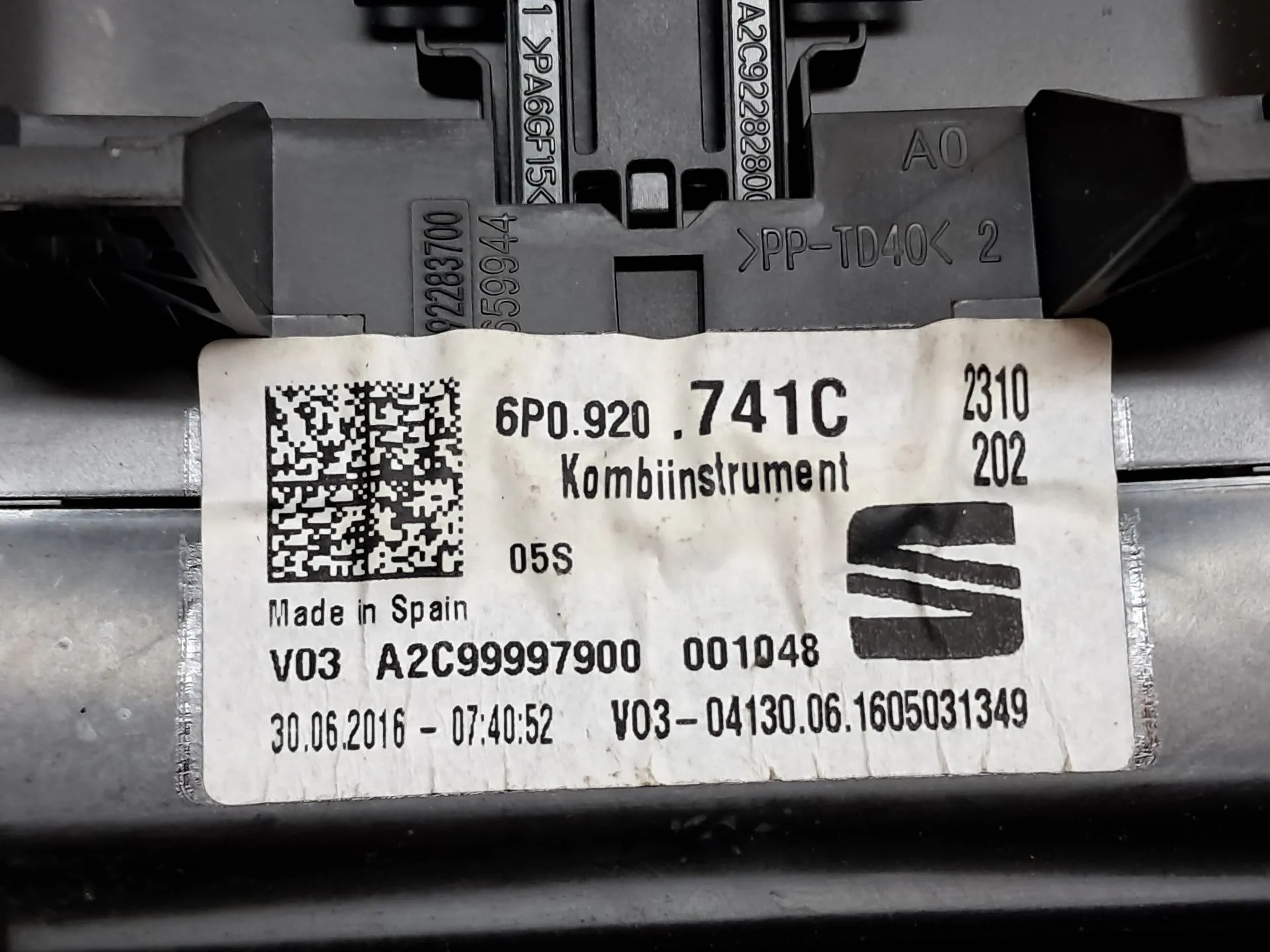 Quadrante / Cuadro de instrumentos SEAT Ibiza IV (6J5, 6P1) Imagem-8