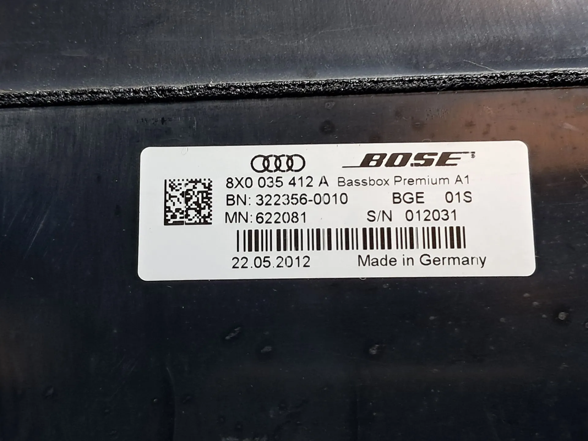 Colonne de son AUDI A1 Sportback (8XA, 8XF) Imagem-2