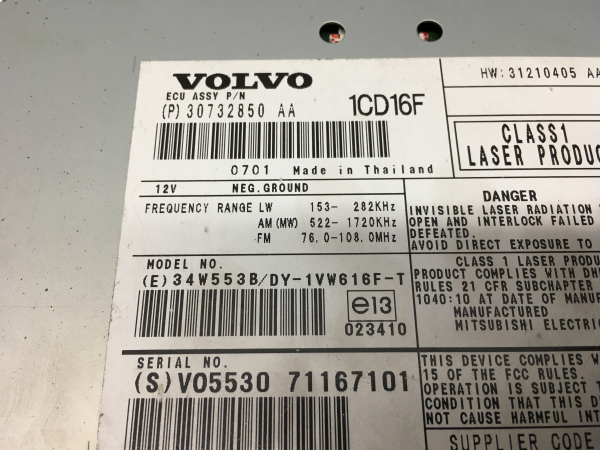 Radio / autorradio VOLVO S40 II (MS) Imagem-2