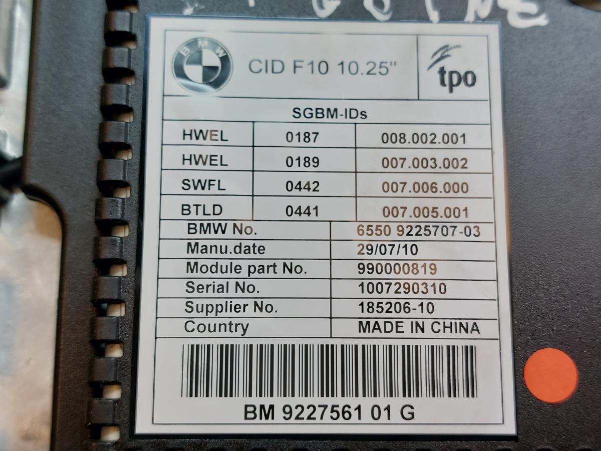 Display / schermo informazioni BMW 5 (F10) Imagem-5