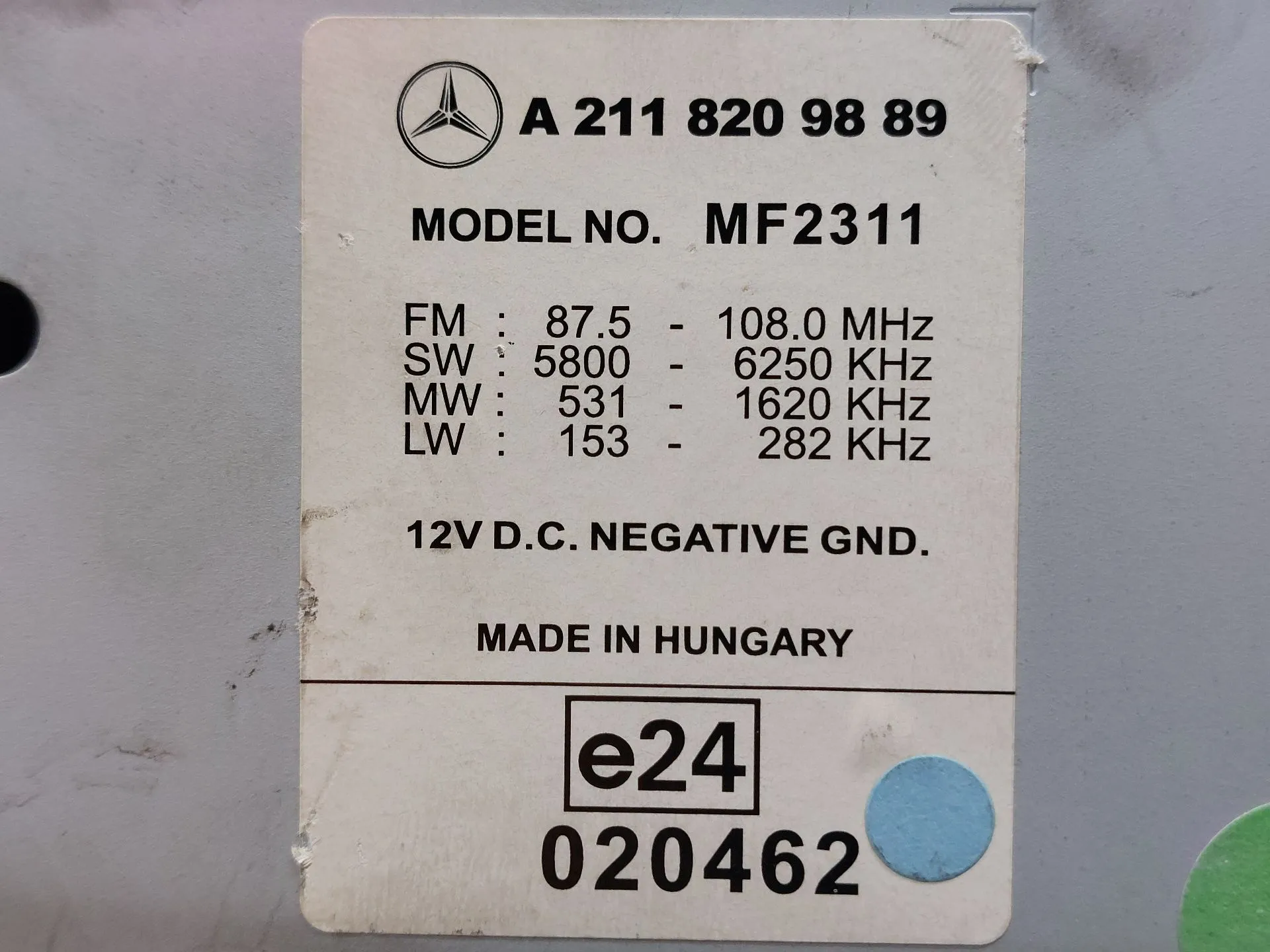 Rádio / auto-rádio MERCEDES-BENZ Classe E (W211) Imagem-7