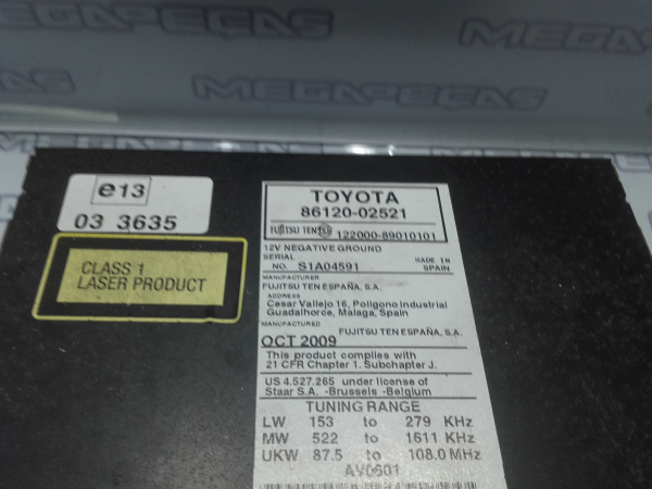 Car radio TOYOTA Auris Hatchback (_E15_) Imagem-2