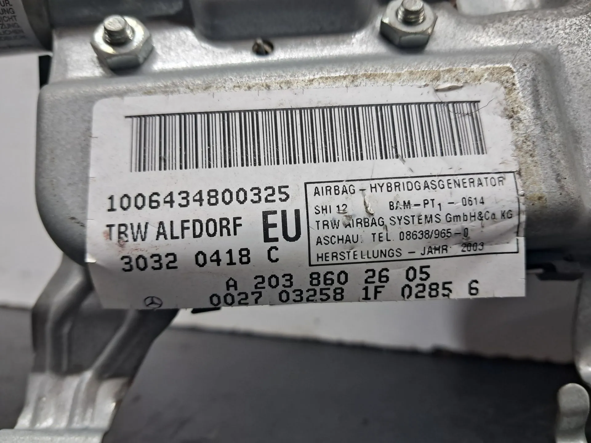 Airbag lateral frente direita MERCEDES-BENZ Classe C (W203) Imagem-1