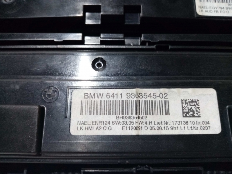 Bouton / interrupteur climatisation BMW 3 (F30, F80) Imagem-3