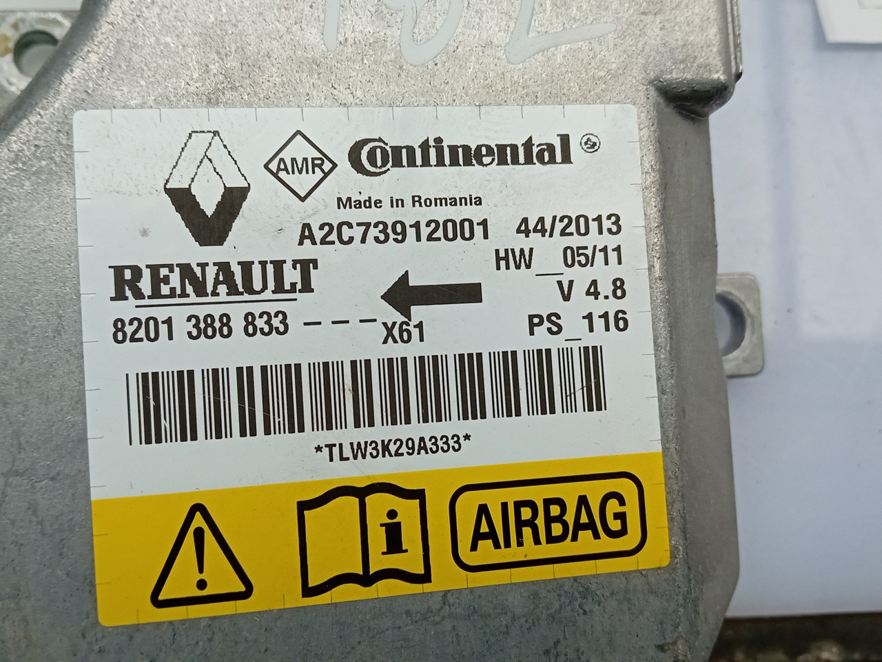 Centralina airbag RENAULT Kangoo Express (FW0/1_) Imagem-3
