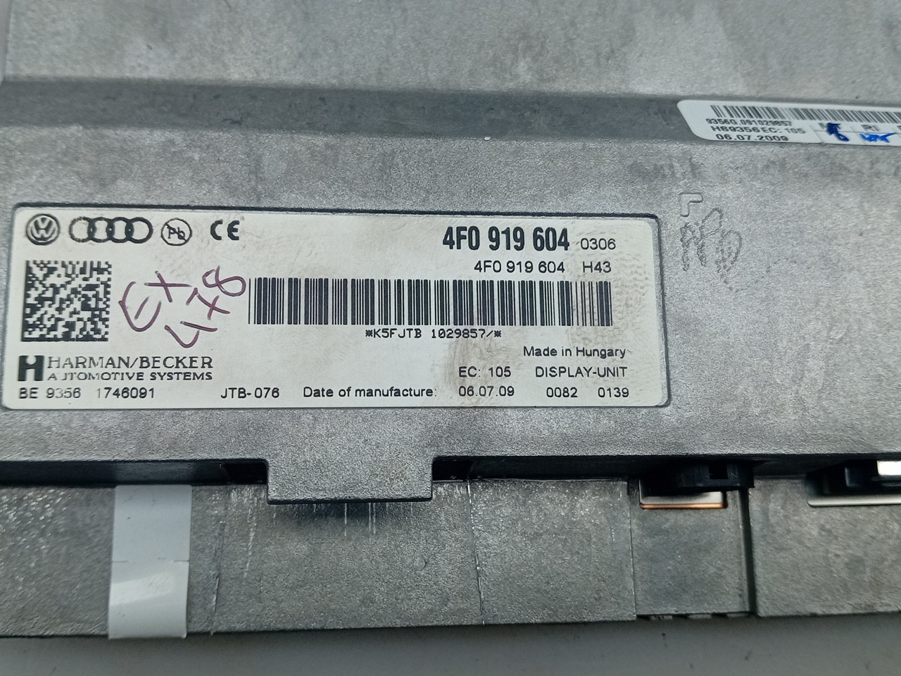 Display / schermo informazioni AUDI Q5 (8R) Imagem-3