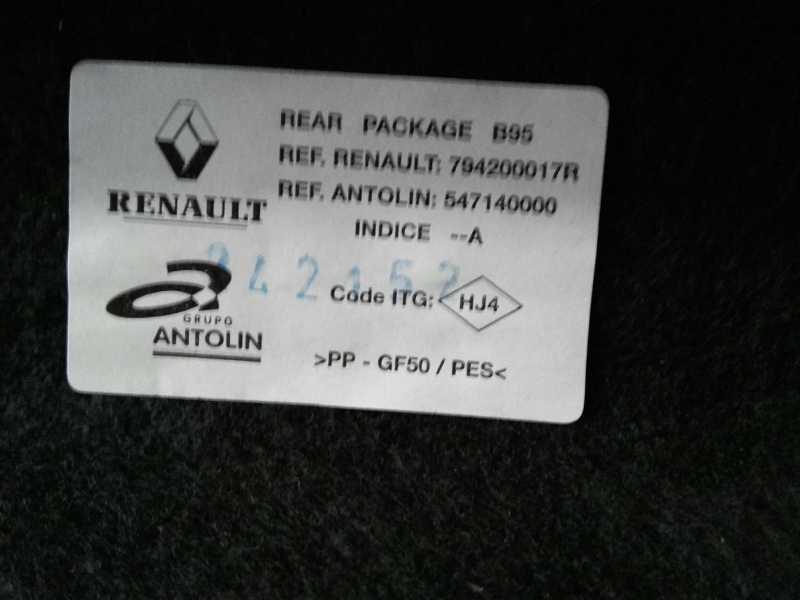 Rear Parcel shelf / trunk cover RENAULT Megane III (BZ0_) Imagem-2