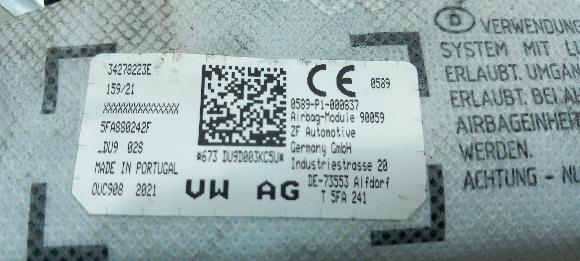 Airbag banco direito SEAT Leon (KL1) Imagem-2