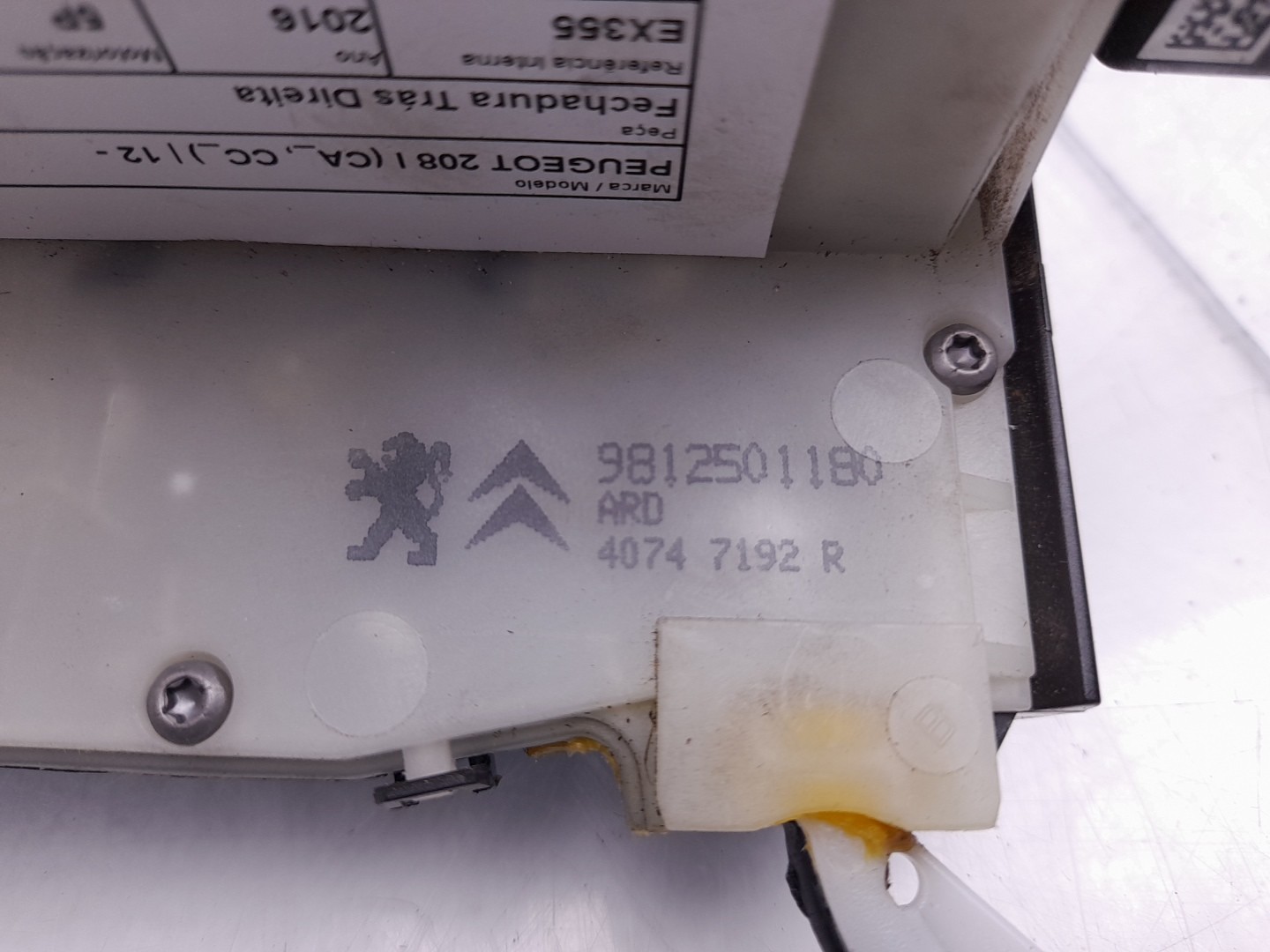 Fechadura / fecho porta trás direito PEUGEOT 208 Imagem-2