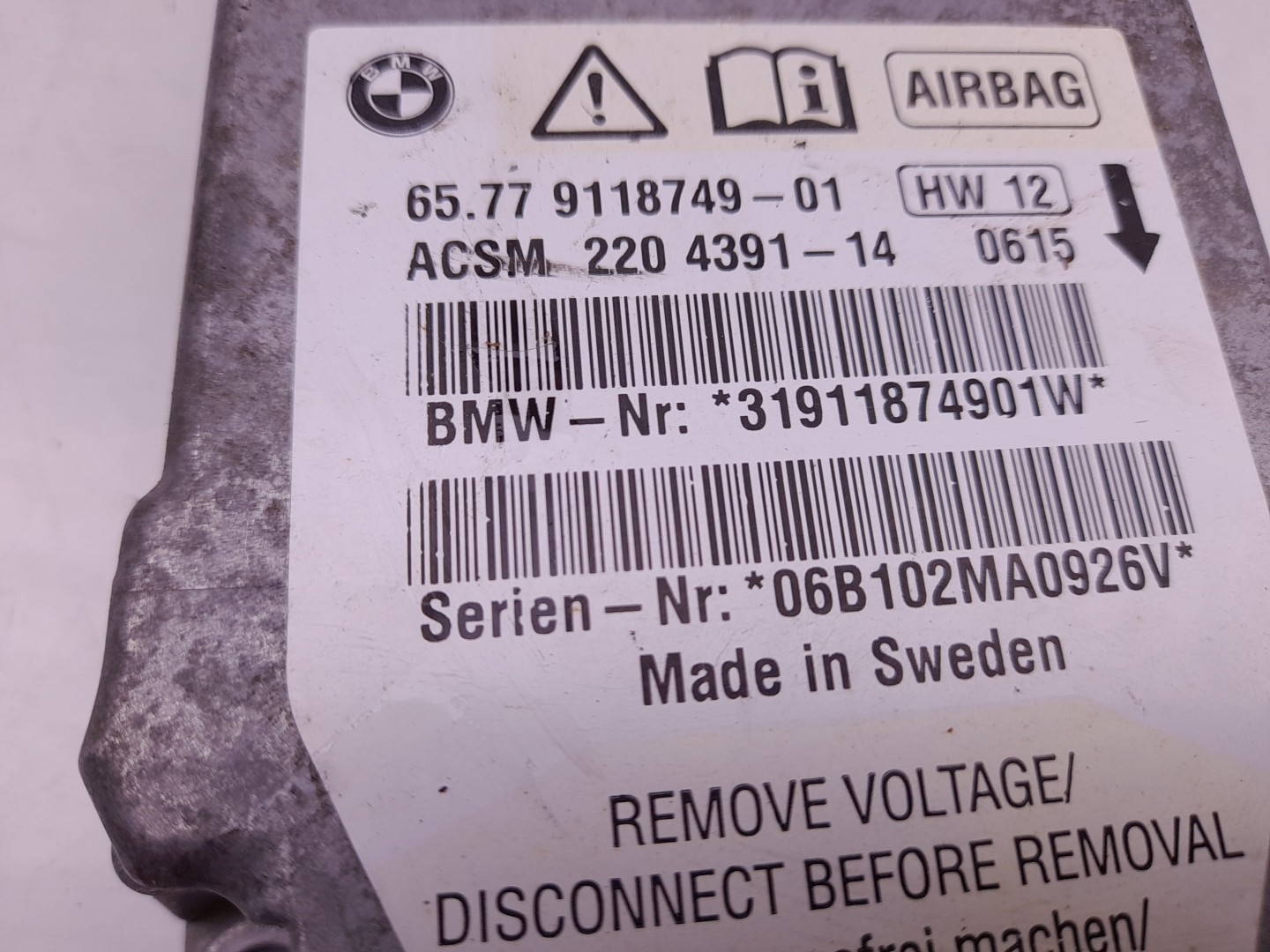 Centralita airbag BMW 5 (E60) Imagem-2