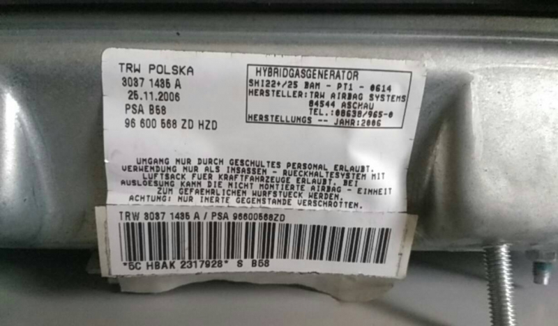 Airbag Passager CITROËN C4 Picasso I (UD_) Imagem-2