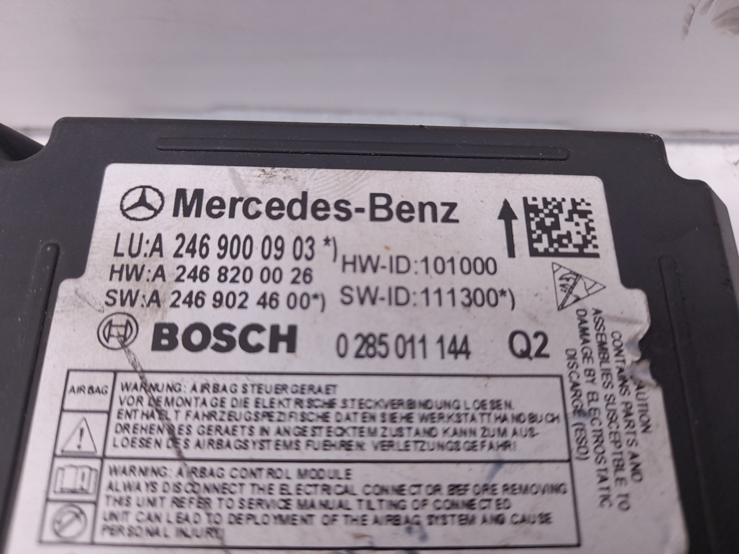 Centralina airbag MERCEDES-BENZ Classe B (W246, W242) Imagem-2