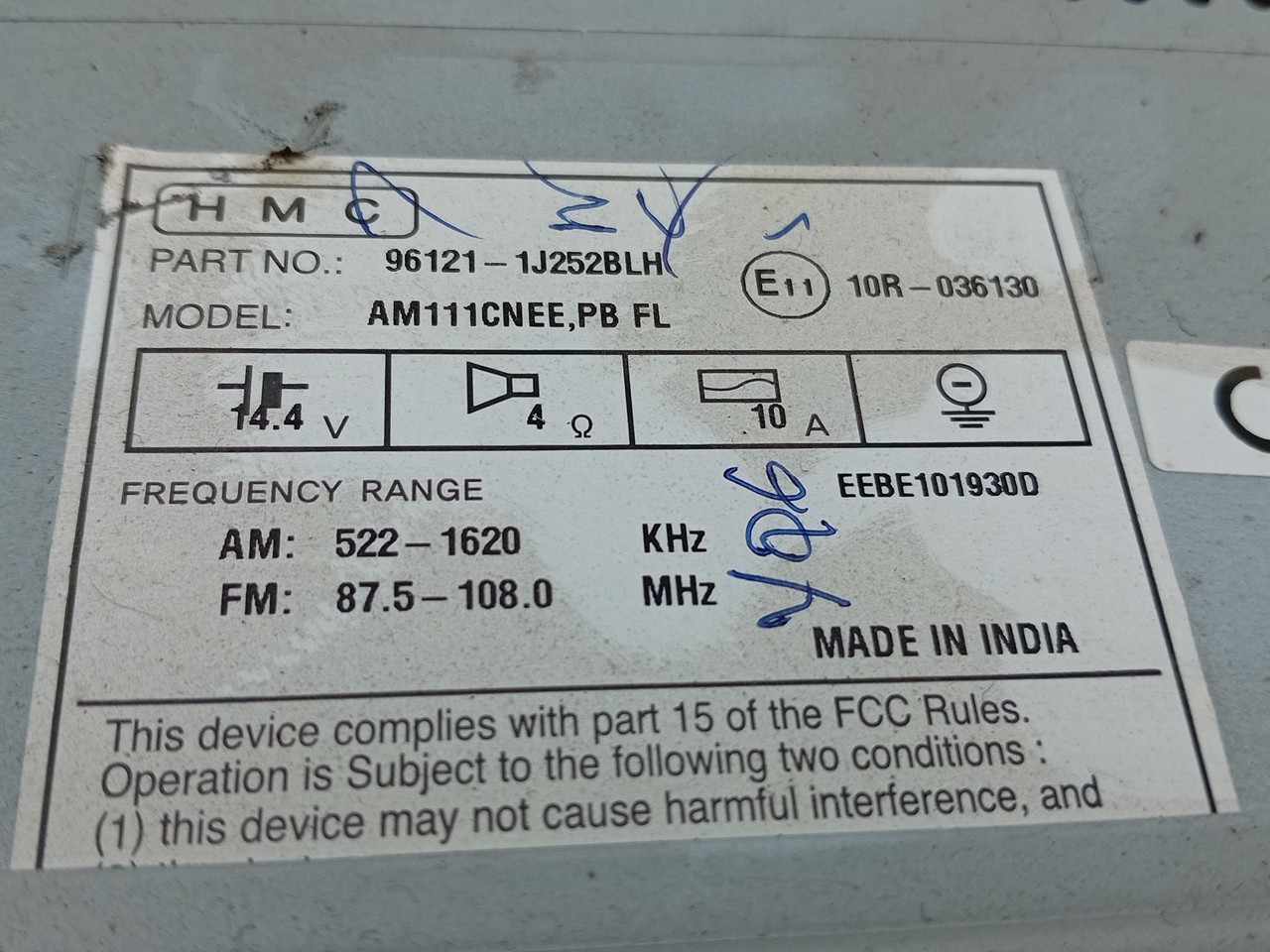 Radio / Autoradio HYUNDAI i20 (PB, PBT) Imagem-3