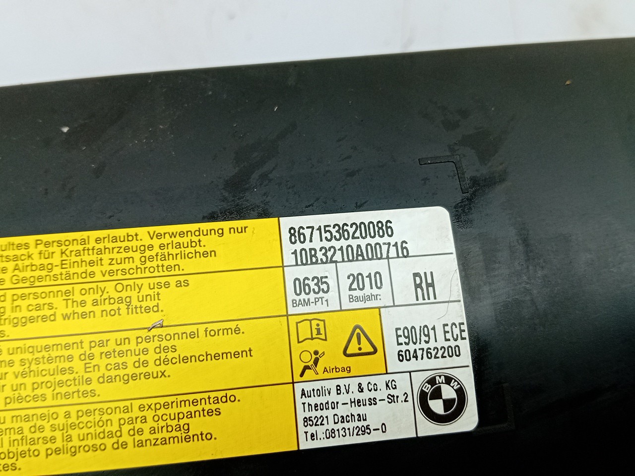 Right Seat Airbag BMW 3 (E90) Imagem-2