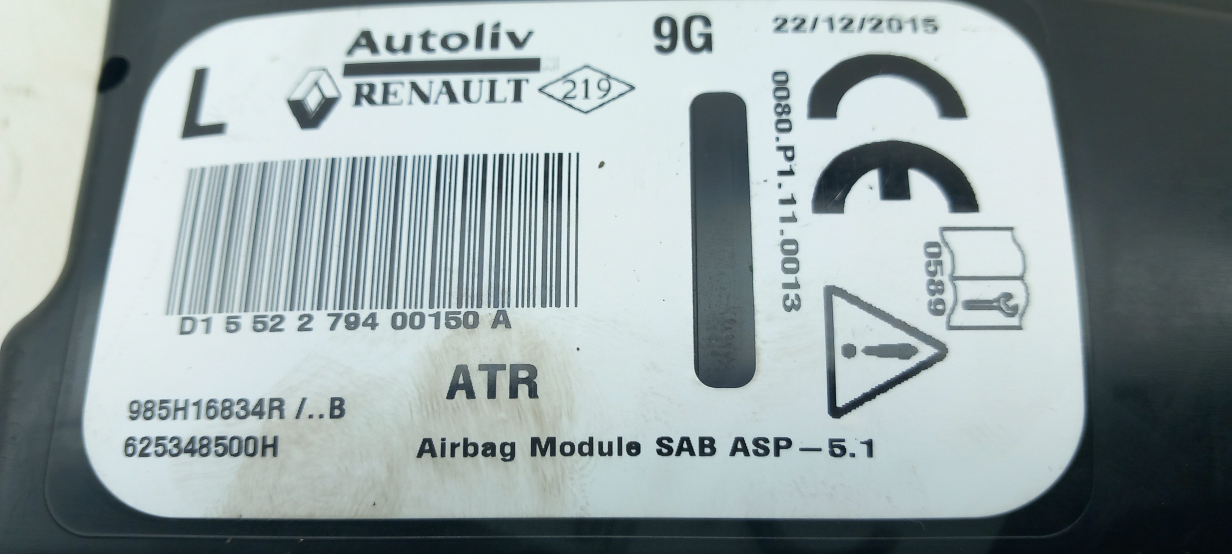 Left Seat Airbag RENAULT Clio IV (BH_) Imagem-3