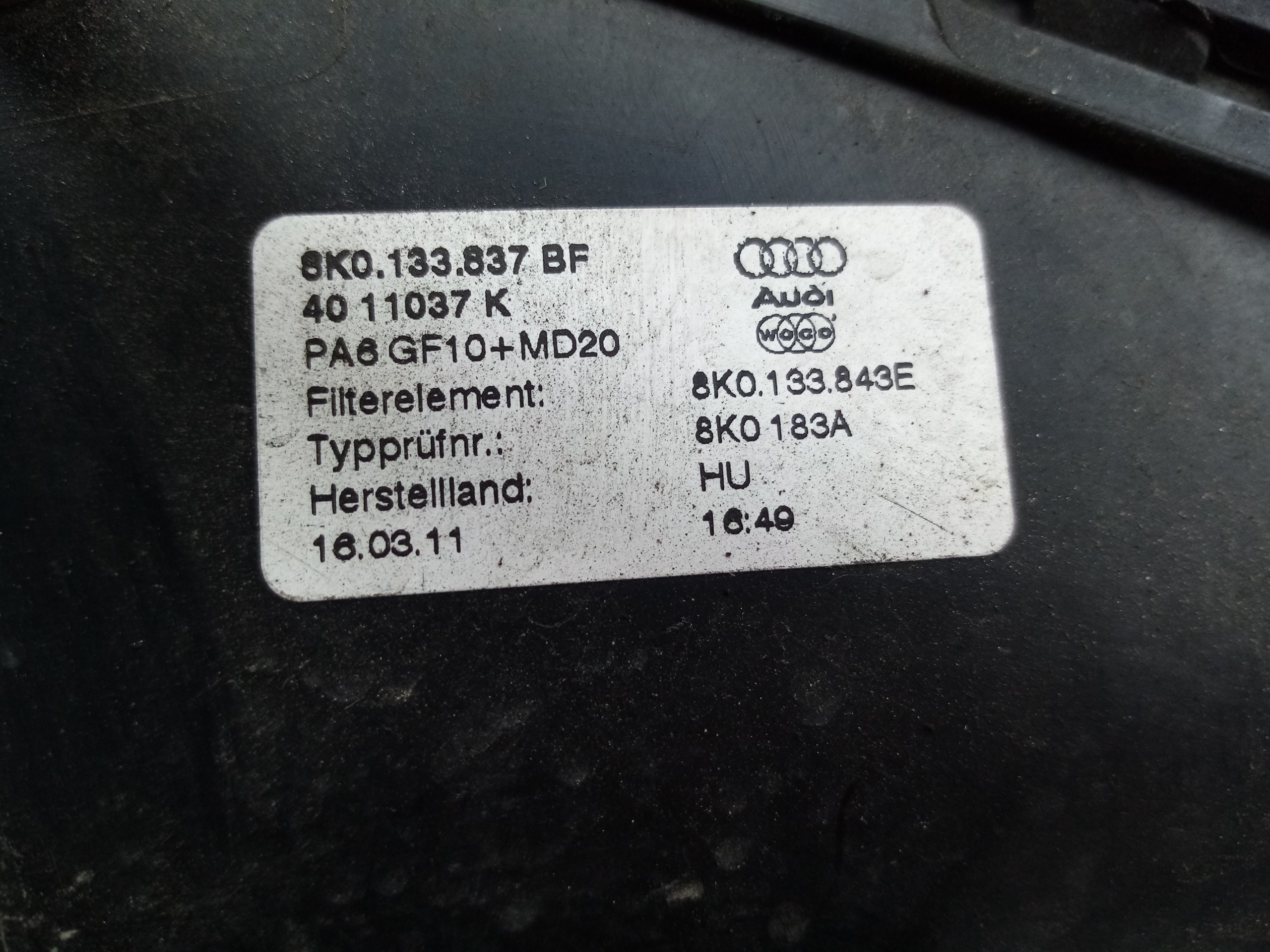 Air filter box AUDI A4 (8K2, B8) Imagem-2