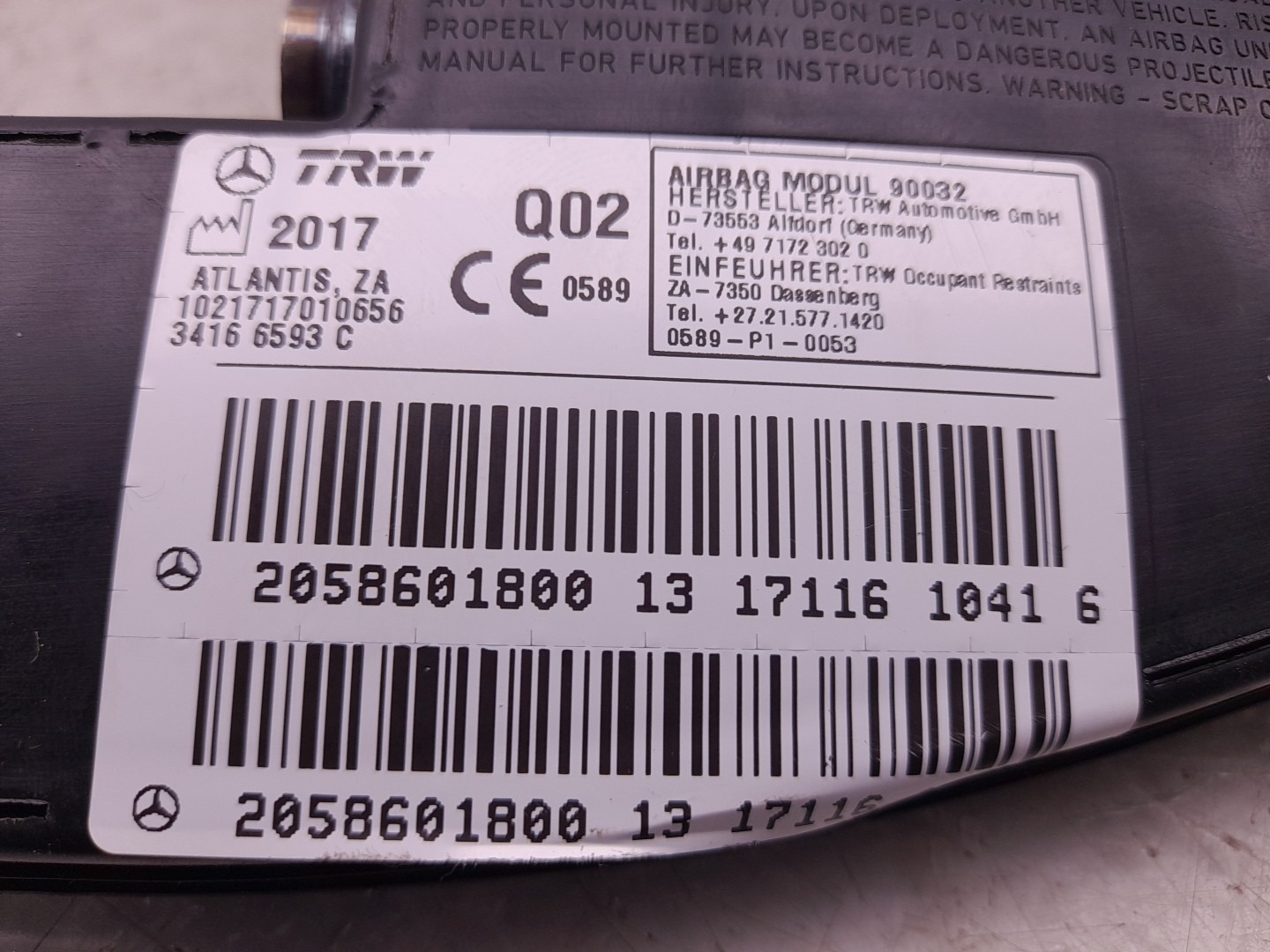 Airbag banco direito MERCEDES-BENZ Classe C (W205) Imagem-3