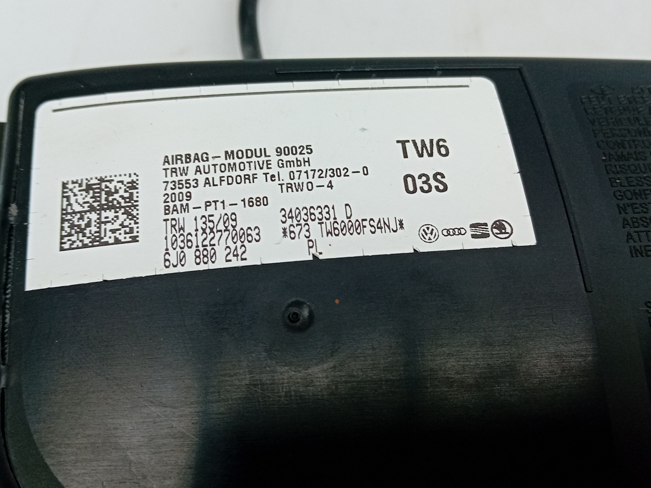 Right Seat Airbag SEAT Ibiza IV SportCoupe (6J1, 6P5) Imagem-2