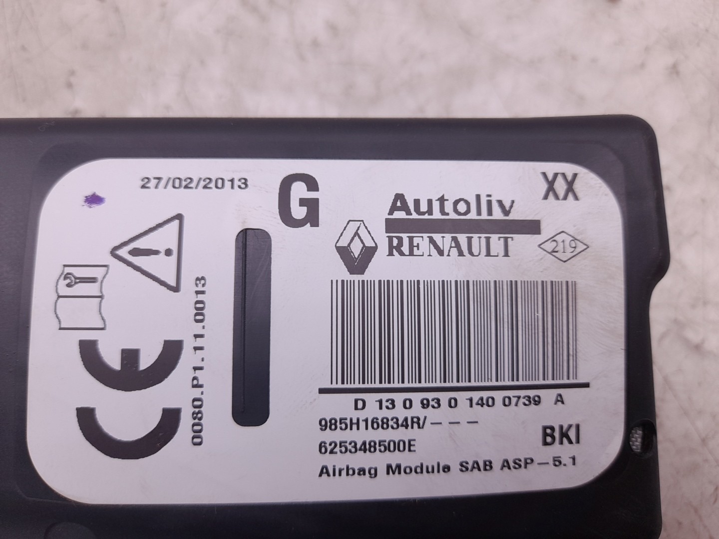 Left Seat Airbag RENAULT Captur (J5_) Imagem-3